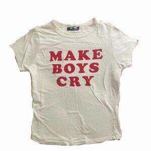 White "Make Boys Cry" Baby Tee